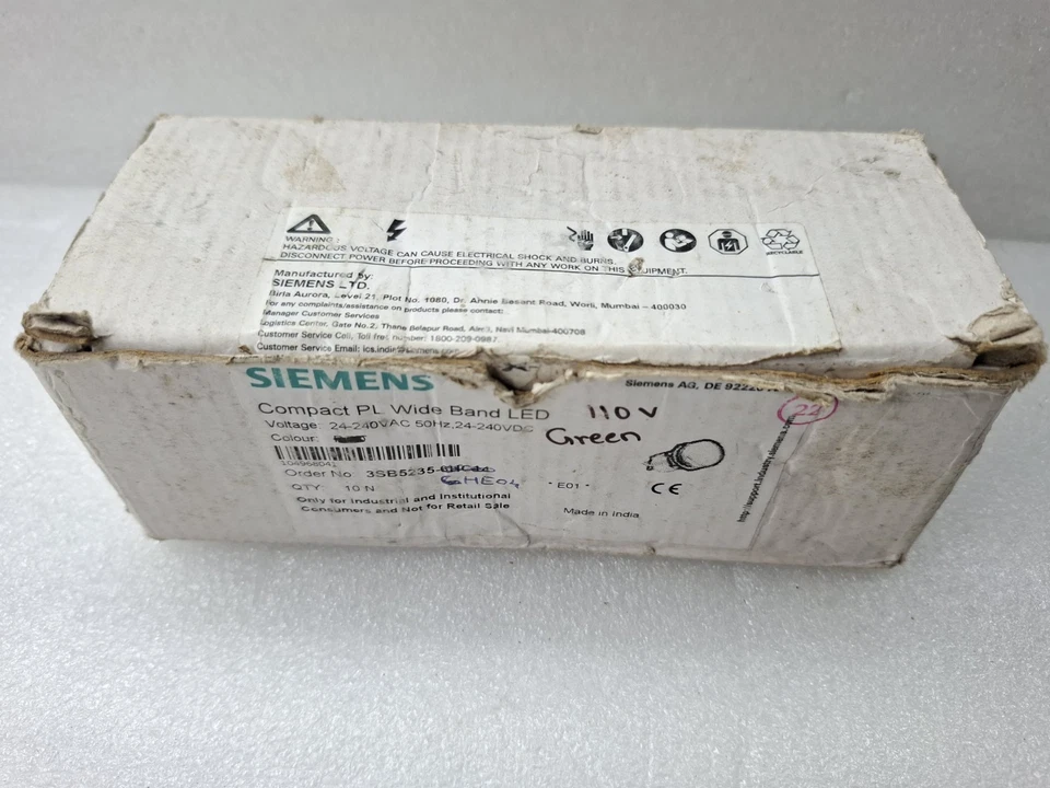 LOT OF 10PCS SIEMENS COMPACT PL WIDE BAND LED GREEN
